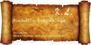 Kuchár Lukrécia névjegykártya